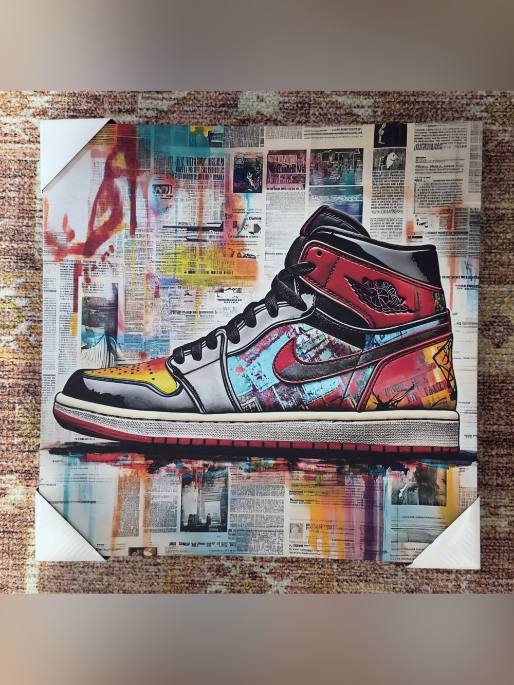 Colorful Sneaker Art Print Canvas